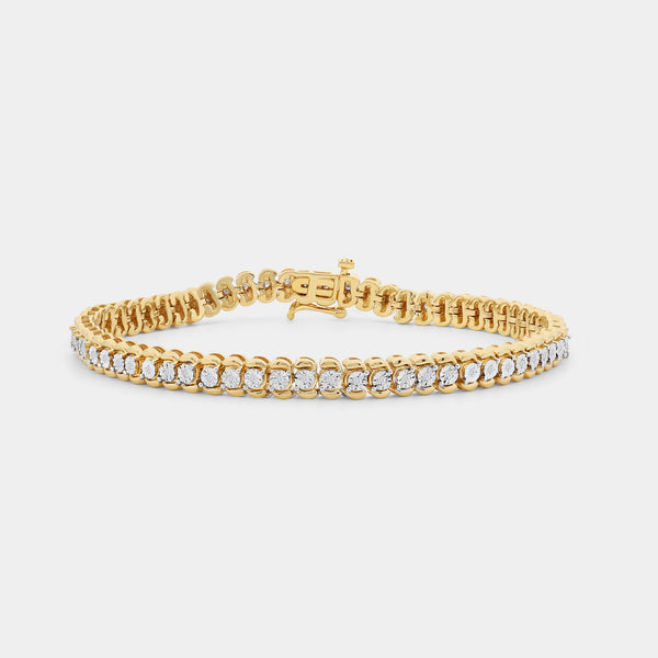 1/4 Carat Lab-Grown Diamond Half-Channel Fashion Bracelet with Illusion Plates — GILDED New York