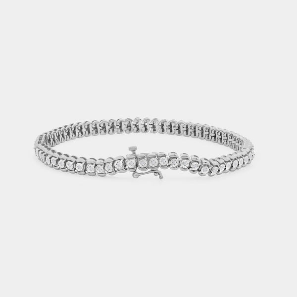 1/4 Carat Lab-Grown Diamond Half-Channel Fashion Bracelet with Illusion Plates — GILDED New York