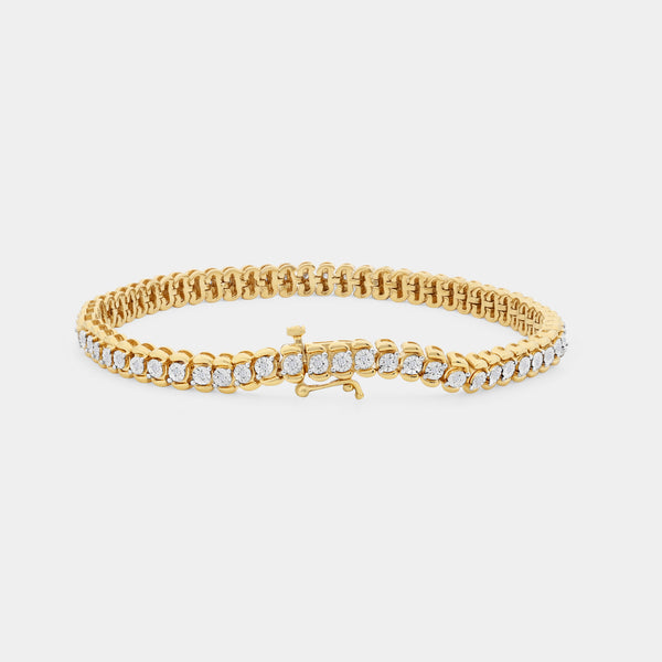 1/4 Carat Lab-Grown Diamond Half-Channel Fashion Bracelet with Illusion Plates — GILDED New York
