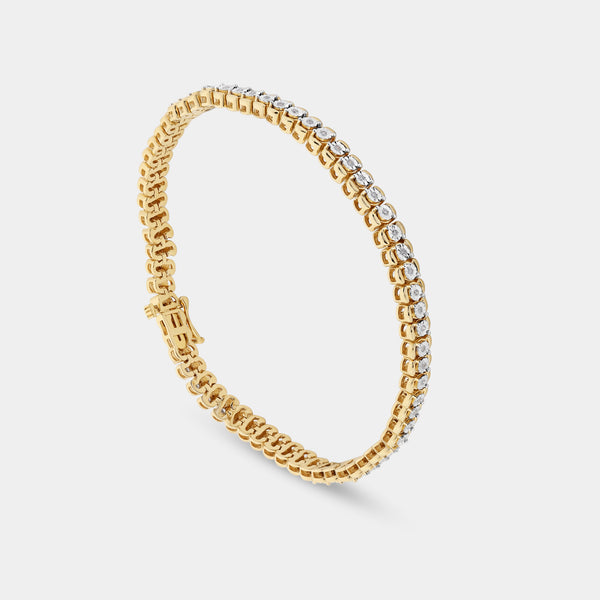 1/4 Carat Lab-Grown Diamond Half-Channel Fashion Bracelet with Illusion Plates — GILDED New York