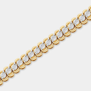 Gilded 1/4 Carat Lab-Grown Diamond Half-Channel Fashion Bracelet with Illusion Plates