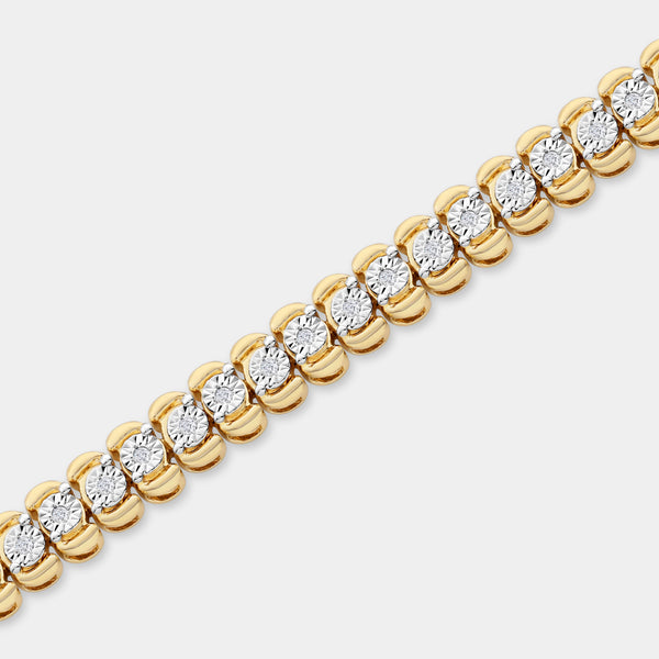 1/4 Carat Lab-Grown Diamond Half-Channel Fashion Bracelet with Illusion Plates — GILDED New York