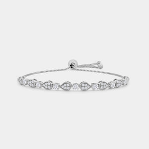 Gilded 1 Carat Lab-Grown Diamond Pear-Shaped Bolo Bracelet