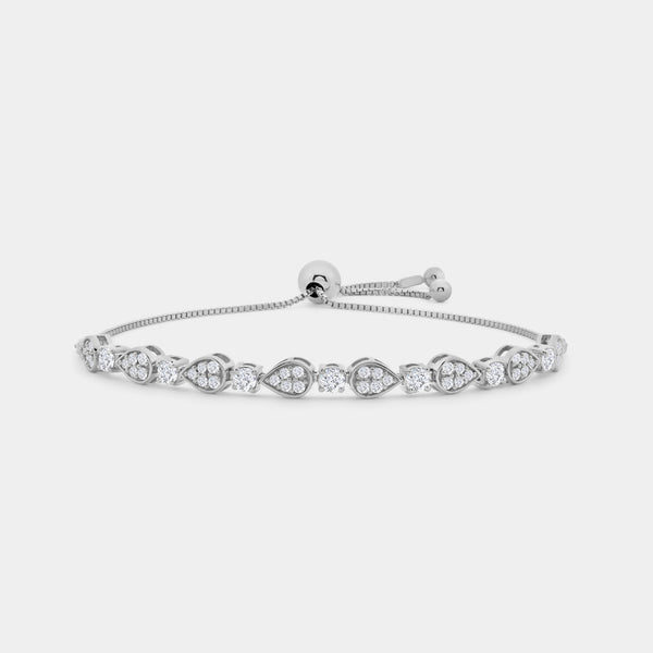 1 Carat Lab-Grown Diamond Pear-Shaped Bolo Bracelet — GILDED New York