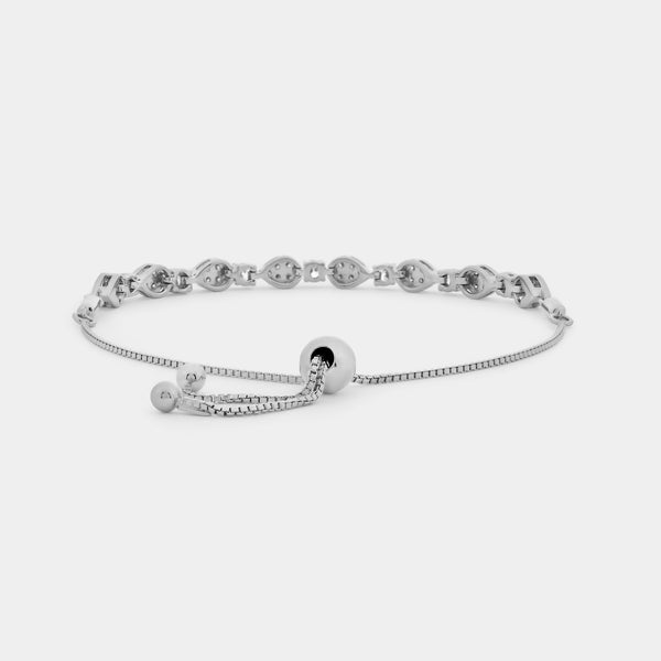 1 Carat Lab-Grown Diamond Pear-Shaped Bolo Bracelet — GILDED New York