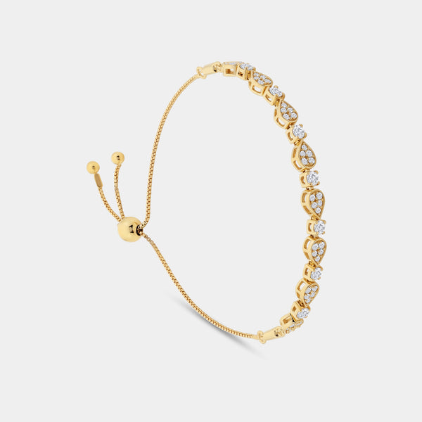 1 Carat Lab-Grown Diamond Pear-Shaped Bolo Bracelet — GILDED New York