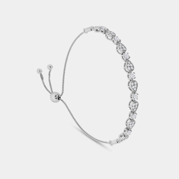 1 Carat Lab-Grown Diamond Pear-Shaped Bolo Bracelet — GILDED New York