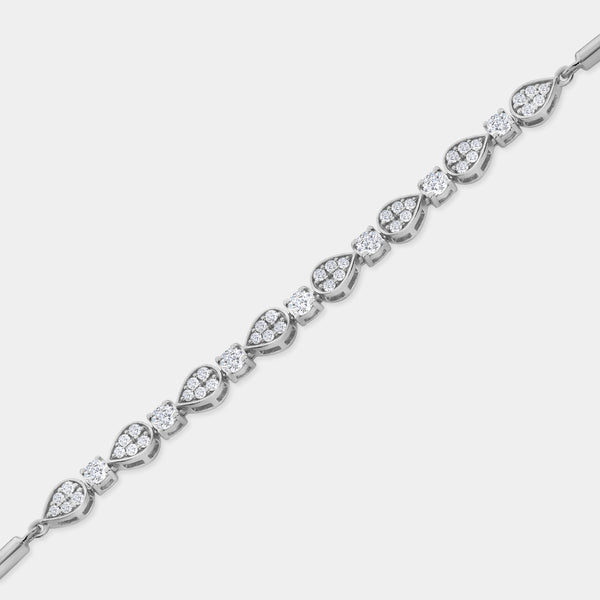 1 Carat Lab-Grown Diamond Pear-Shaped Bolo Bracelet — GILDED New York