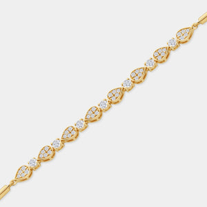Gilded 1 Carat Lab-Grown Diamond Pear-Shaped Bolo Bracelet