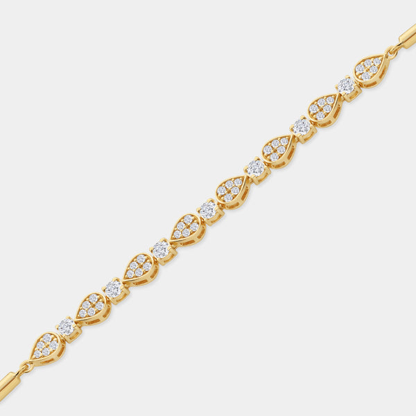 1 Carat Lab-Grown Diamond Pear-Shaped Bolo Bracelet — GILDED New York