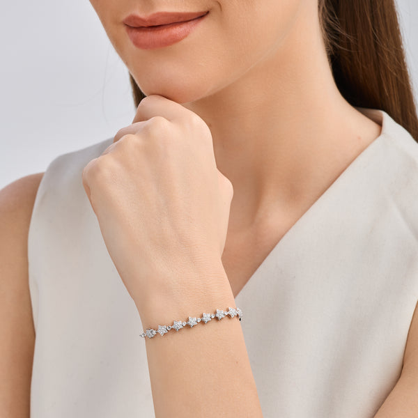 1/2 Carat Lab-Grown Diamond Bolo Bracelet with Star-Shaped Motifs — GILDED New York