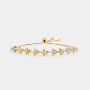 Gilded 1/2 Carat Lab-Grown Diamond Bolo Bracelet with Star-Shaped Motifs