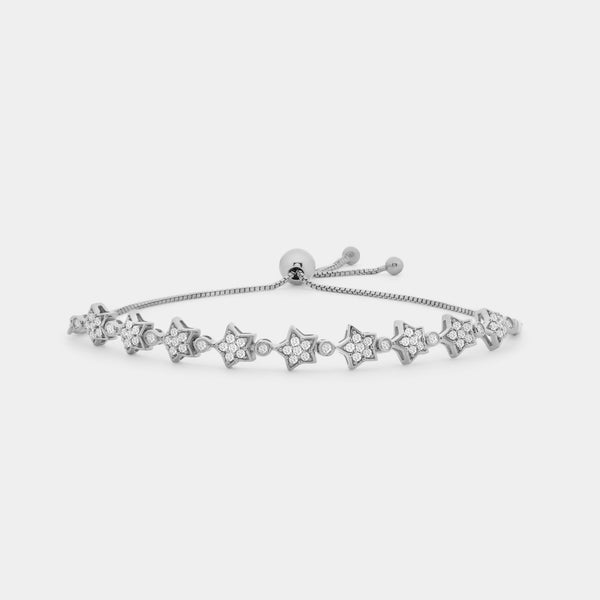 1/2 Carat Lab-Grown Diamond Bolo Bracelet with Star-Shaped Motifs — GILDED New York