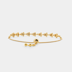 Gilded 1/2 Carat Lab-Grown Diamond Bolo Bracelet with Star-Shaped Motifs