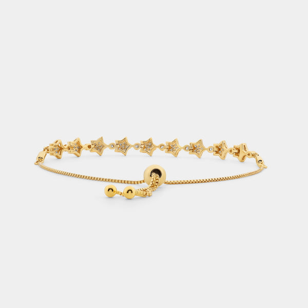 1/2 Carat Lab-Grown Diamond Bolo Bracelet with Star-Shaped Motifs — GILDED New York