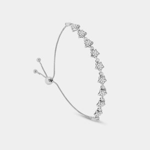 Gilded 1/2 Carat Lab-Grown Diamond Bolo Bracelet with Star-Shaped Motifs