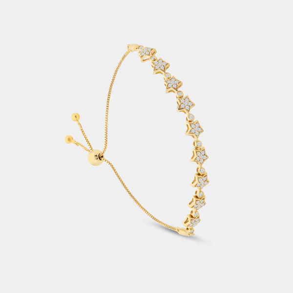 1/2 Carat Lab-Grown Diamond Bolo Bracelet with Star-Shaped Motifs — GILDED New York