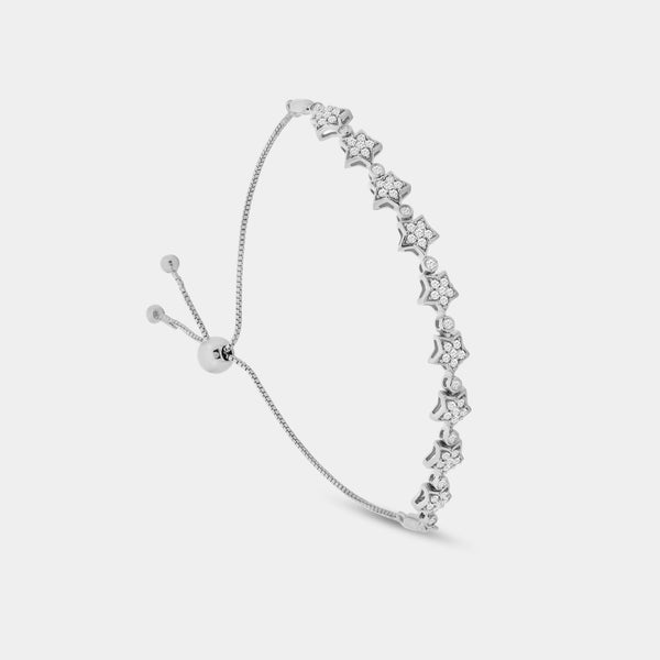 1/2 Carat Lab-Grown Diamond Bolo Bracelet with Star-Shaped Motifs — GILDED New York