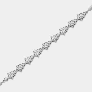Gilded 1/2 Carat Lab-Grown Diamond Bolo Bracelet with Star-Shaped Motifs