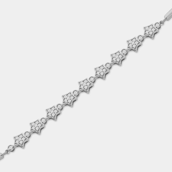 1/2 Carat Lab-Grown Diamond Bolo Bracelet with Star-Shaped Motifs — GILDED New York