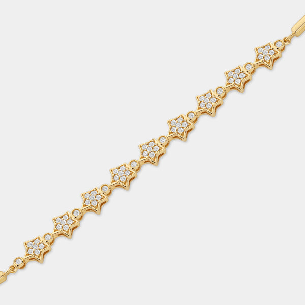 1/2 Carat Lab-Grown Diamond Bolo Bracelet with Star-Shaped Motifs — GILDED New York