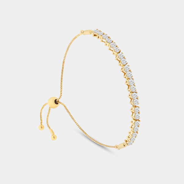 2 Carat Lab-Grown Diamond Martini-Set Bolo Bracelet — GILDED New York