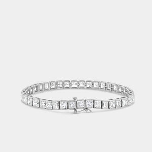Gilded 16 Carat Lab-Grown Diamond Princess-Cut Tennis Bracelet