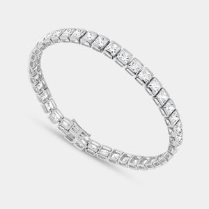 Gilded 16 Carat Lab-Grown Diamond Princess-Cut Tennis Bracelet