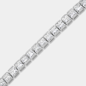Gilded 16 Carat Lab-Grown Diamond Princess-Cut Tennis Bracelet