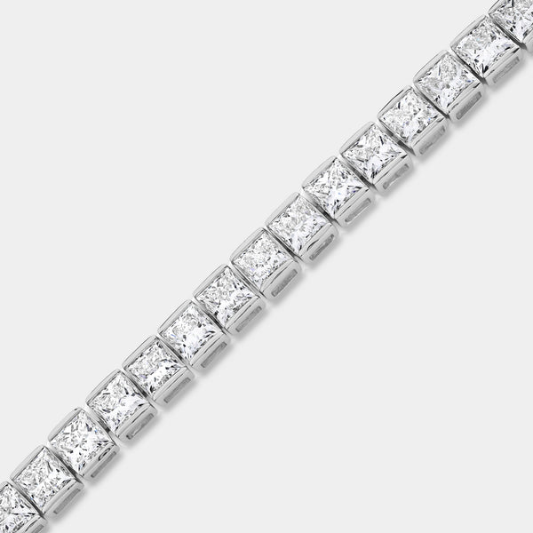 Gilded 16 Carat Lab-Grown Diamond Princess-Cut Tennis Bracelet