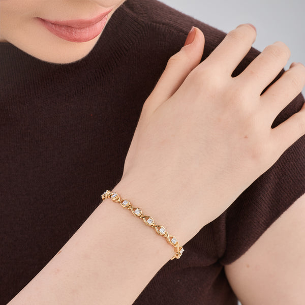 1/2 Carat Lab-Grown Diamond Pear-Shaped Fashion Bracelet in an Illusion-Plate Setting — GILDED New York