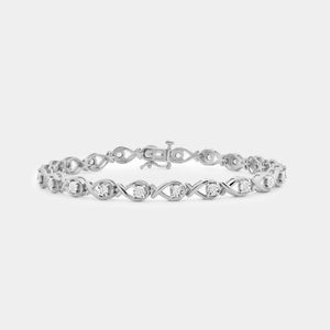 Gilded 1/2 Carat Lab-Grown Diamond Pear-Shaped Fashion Bracelet in an Illusion-Plate Setting