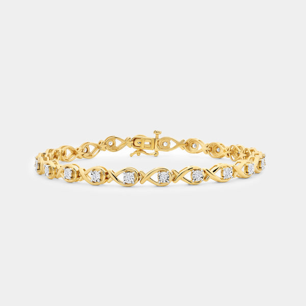 1/2 Carat Lab-Grown Diamond Pear-Shaped Fashion Bracelet in an Illusion-Plate Setting — GILDED New York