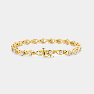 Gilded 1/2 Carat Lab-Grown Diamond Pear-Shaped Fashion Bracelet in an Illusion-Plate Setting