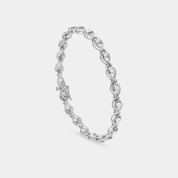 1/2 Carat Lab-Grown Diamond Pear-Shaped Fashion Bracelet in an Illusion-Plate Setting — GILDED New York