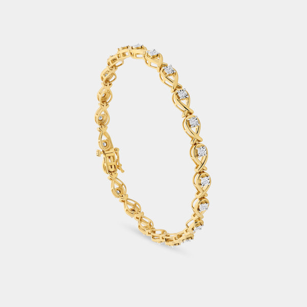 1/2 Carat Lab-Grown Diamond Pear-Shaped Fashion Bracelet in an Illusion-Plate Setting — GILDED New York