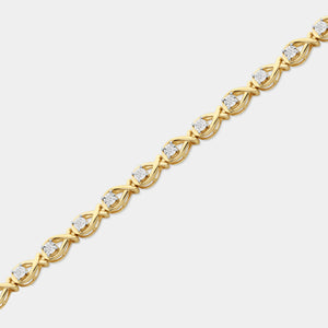 Gilded 1/2 Carat Lab-Grown Diamond Pear-Shaped Fashion Bracelet in an Illusion-Plate Setting