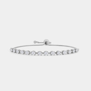 Gilded 2 Carat Lab-Grown Diamond Bar Bolo Bracelet
