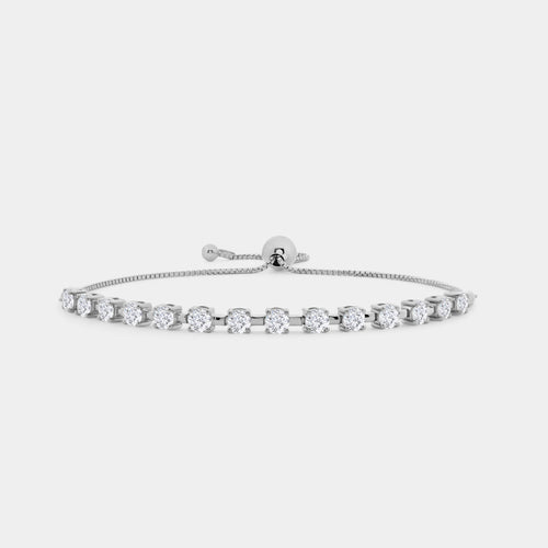 Gilded 2 Carat Lab-Grown Diamond Bar Bolo Bracelet