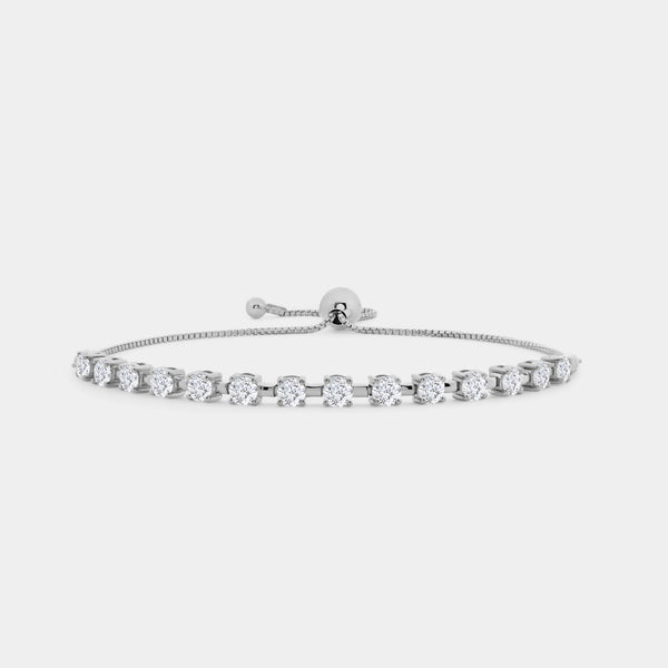 2 Carat Lab-Grown Diamond Bar Bolo Bracelet — GILDED New York