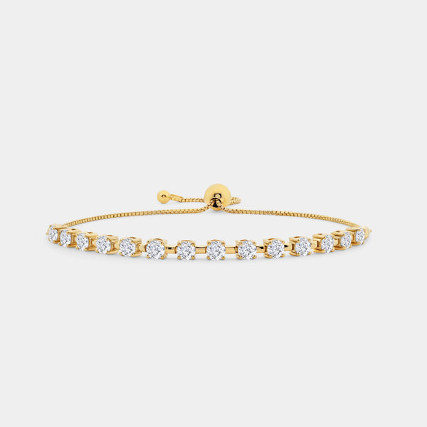 2 Carat Lab-Grown Diamond Bar Bolo Bracelet — GILDED New York