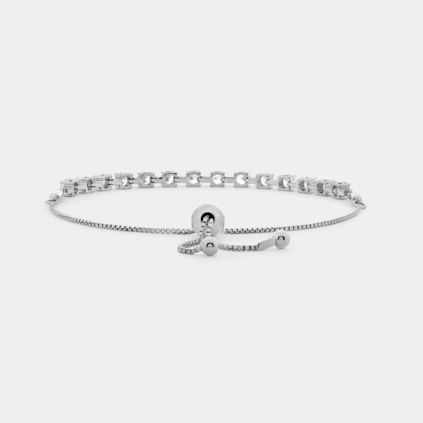 2 Carat Lab-Grown Diamond Bar Bolo Bracelet — GILDED New York