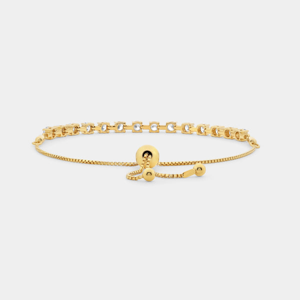 2 Carat Lab-Grown Diamond Bar Bolo Bracelet — GILDED New York