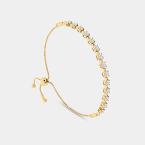 Gilded 2 Carat Lab-Grown Diamond Bar Bolo Bracelet