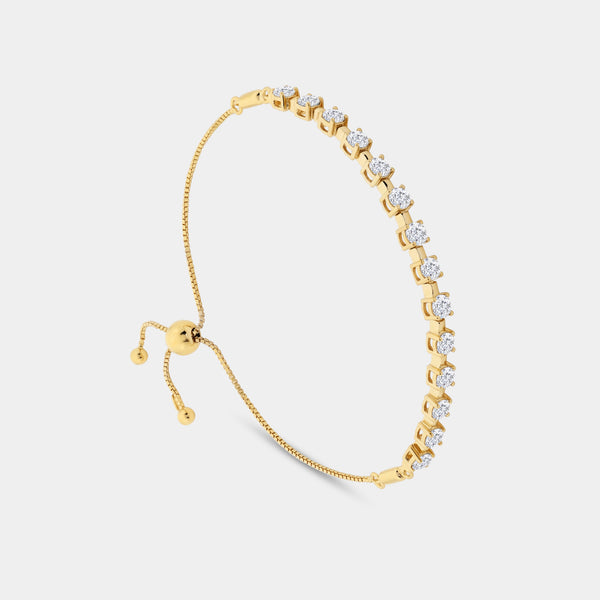 2 Carat Lab-Grown Diamond Bar Bolo Bracelet — GILDED New York