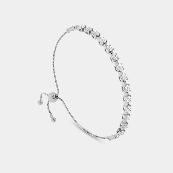 2 Carat Lab-Grown Diamond Bar Bolo Bracelet — GILDED New York