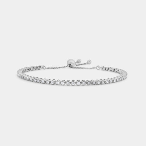 Gilded 1 Carat Lab-Grown Diamond Tennis Bolo Bracelet