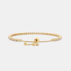 Gilded 1 Carat Lab-Grown Diamond Classic Bolo Bracelet