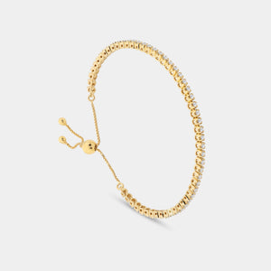 Gilded 1 Carat Lab-Grown Diamond Classic Bolo Bracelet