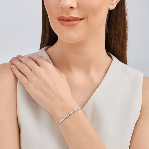 2 Carat Lab-Grown Diamond Square-Set Bolo Bracelet — GILDED New York